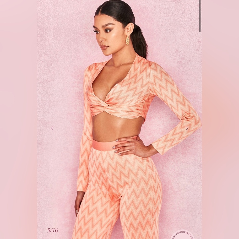 House of CB Peach Zigzag Jumpsuit - Picture 3 of 8
